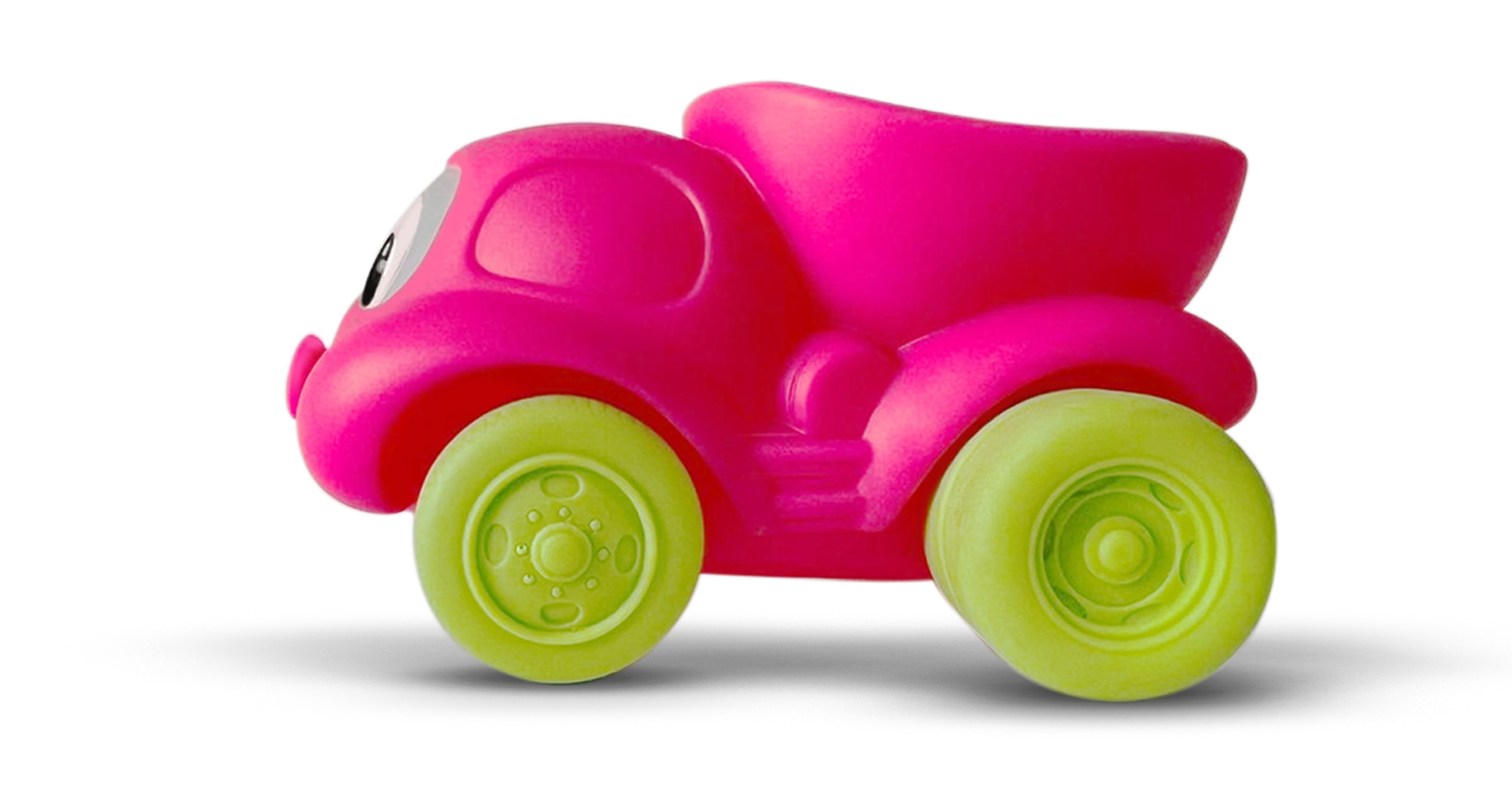 Baby Banho Caminhãozinho rosa com rodas verdes